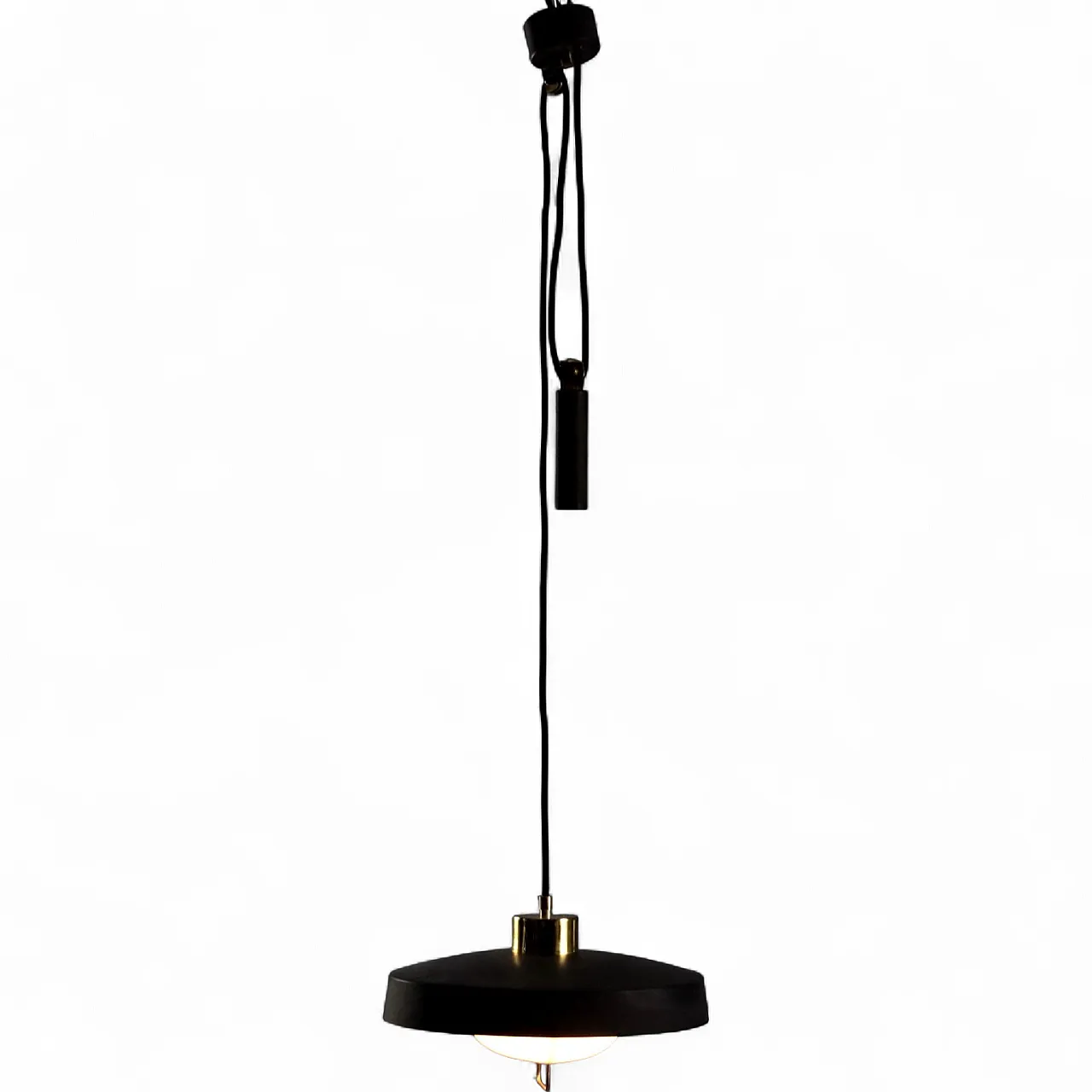 Plafoniera in alluminio smaltato, ottone e metacrilato, '900 10