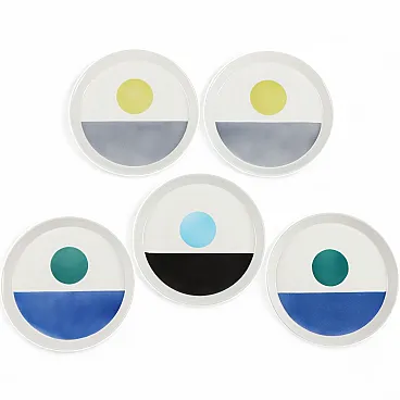 5 Piatti di Gio Ponti per Ceramiche Franco Pozzi, anni '60