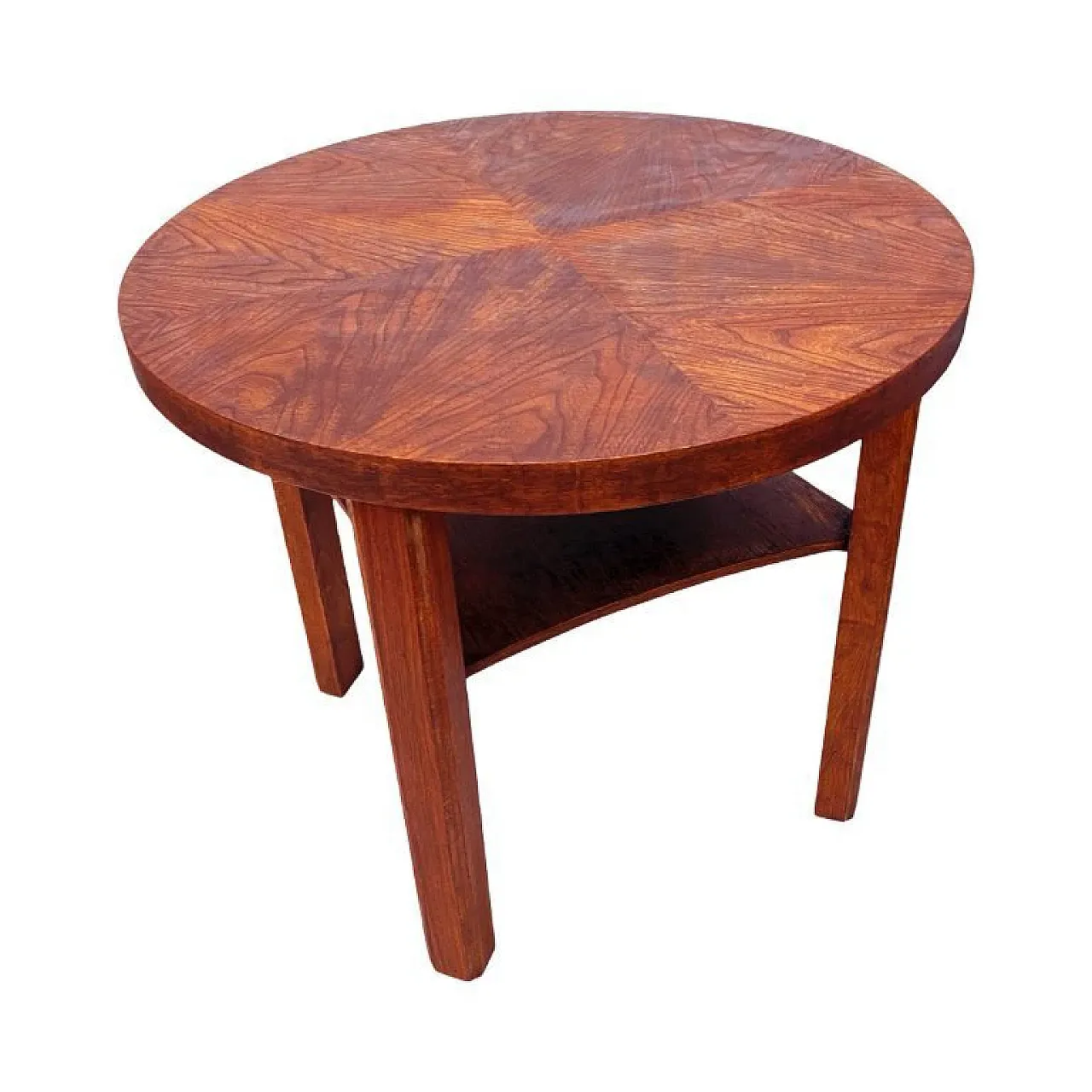 Art Deco wooden round coffee table, 1960s 6
