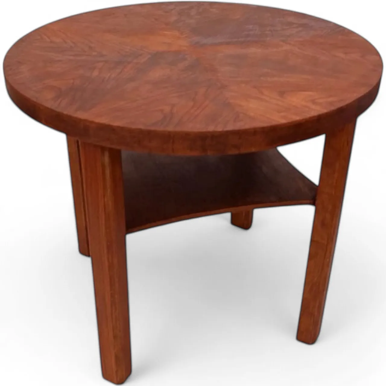 Art Deco wooden round coffee table, 1960s 9