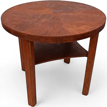 Art Deco wooden round coffee table, 1960s