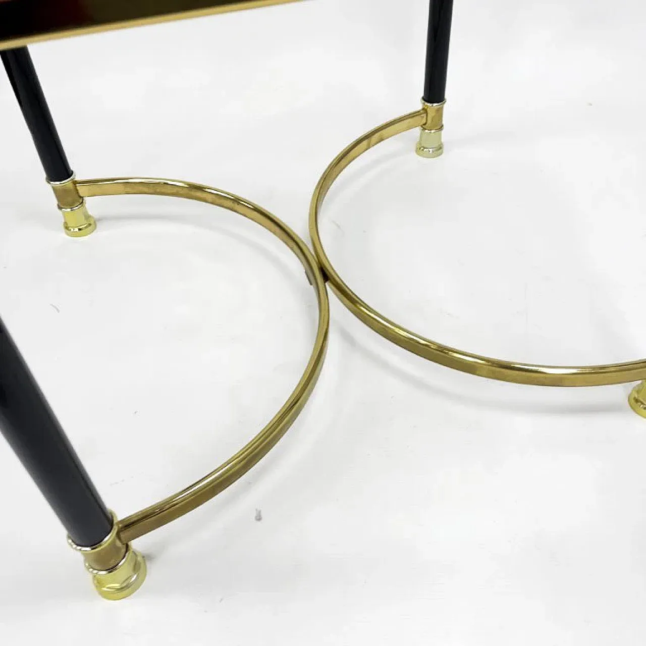Hollywood Regency side table in brass and glass, 1970s 7