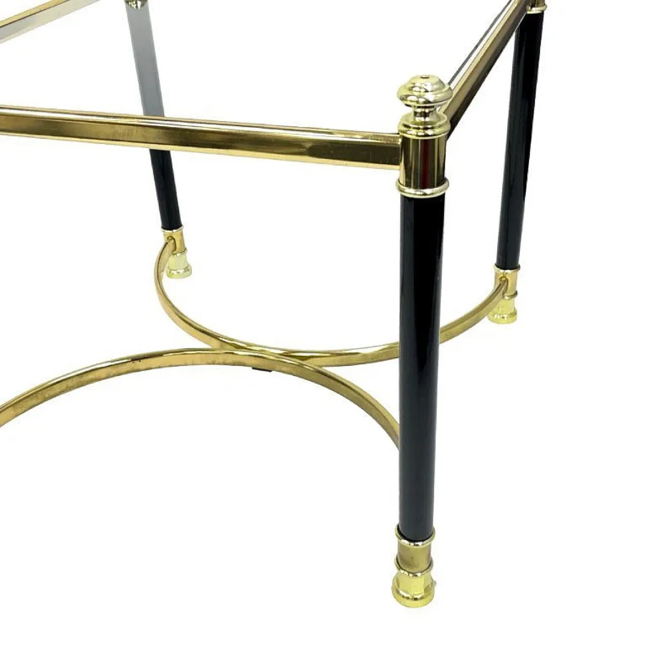 Hollywood Regency side table in brass and glass, 1970s 9