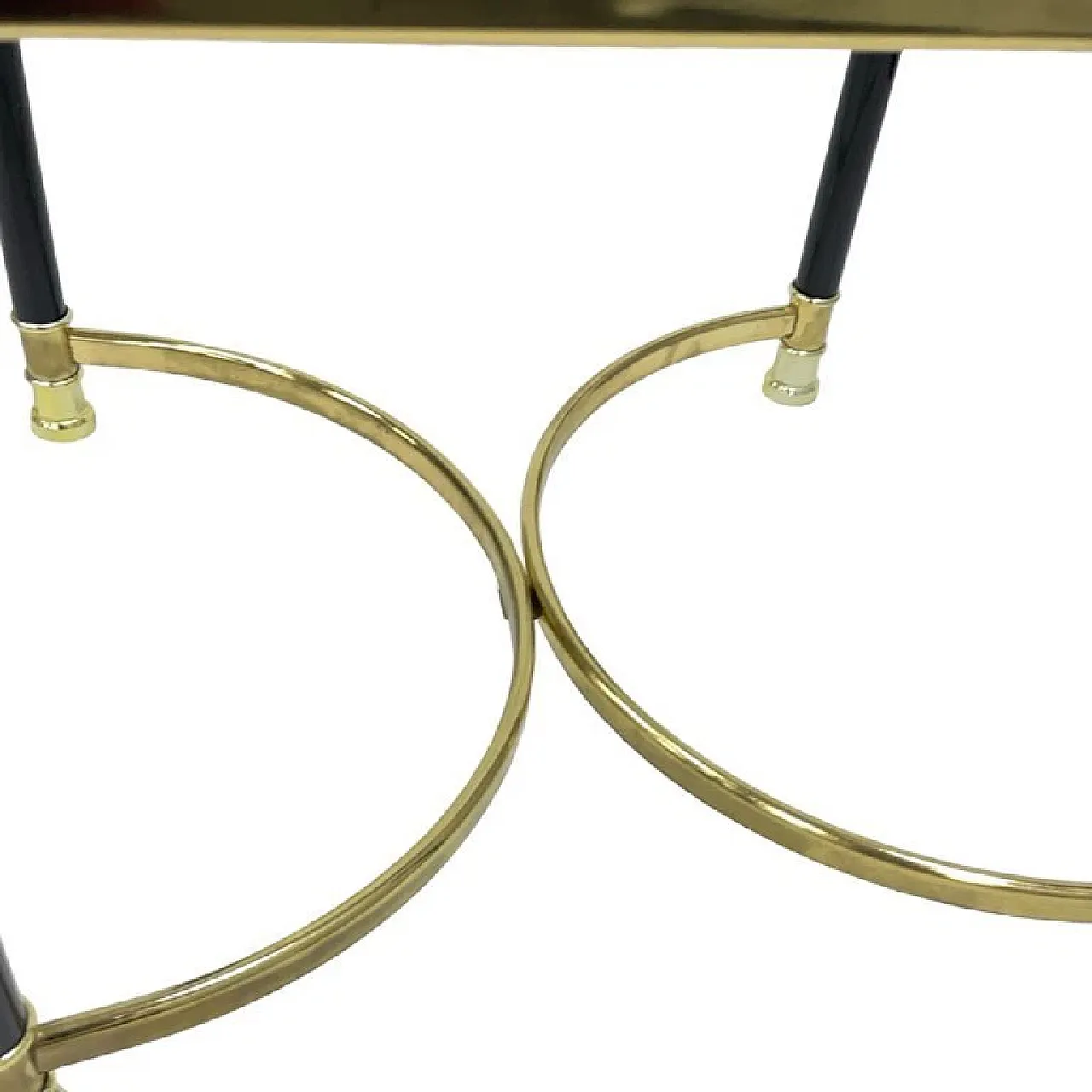 Hollywood Regency side table in brass and glass, 1970s 10