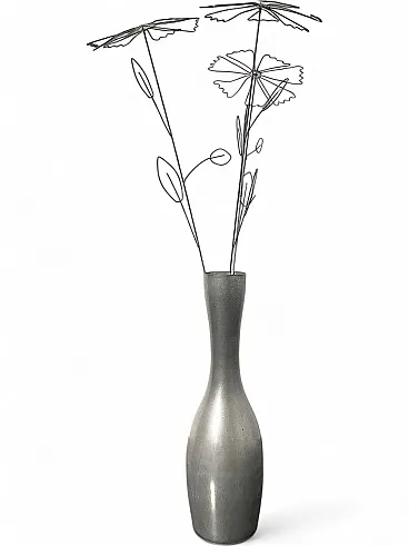 Minimalist CESARE Pewlter vase, 1970s