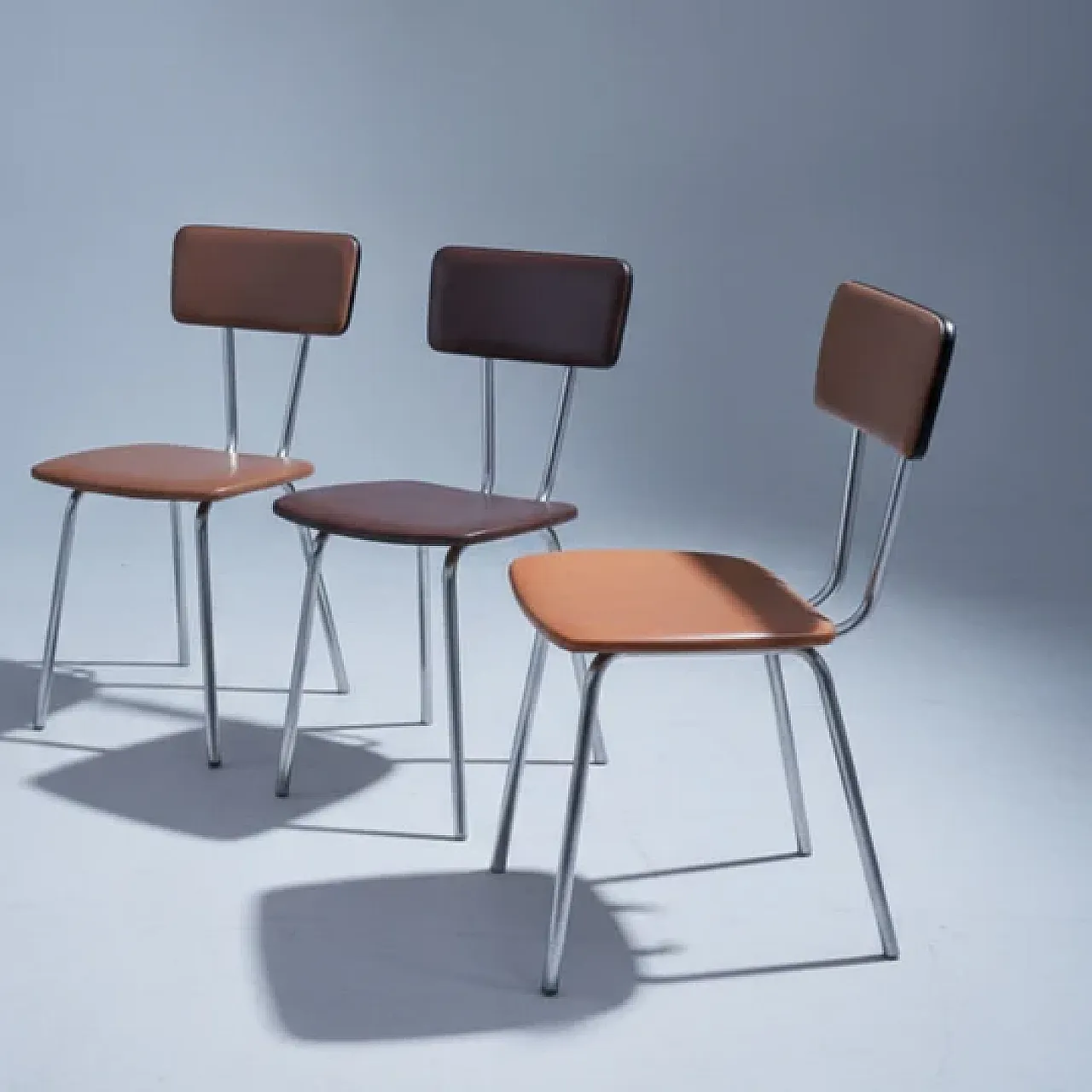 6 Sedie da pranzo cromate Mid-Century, anni '60 5