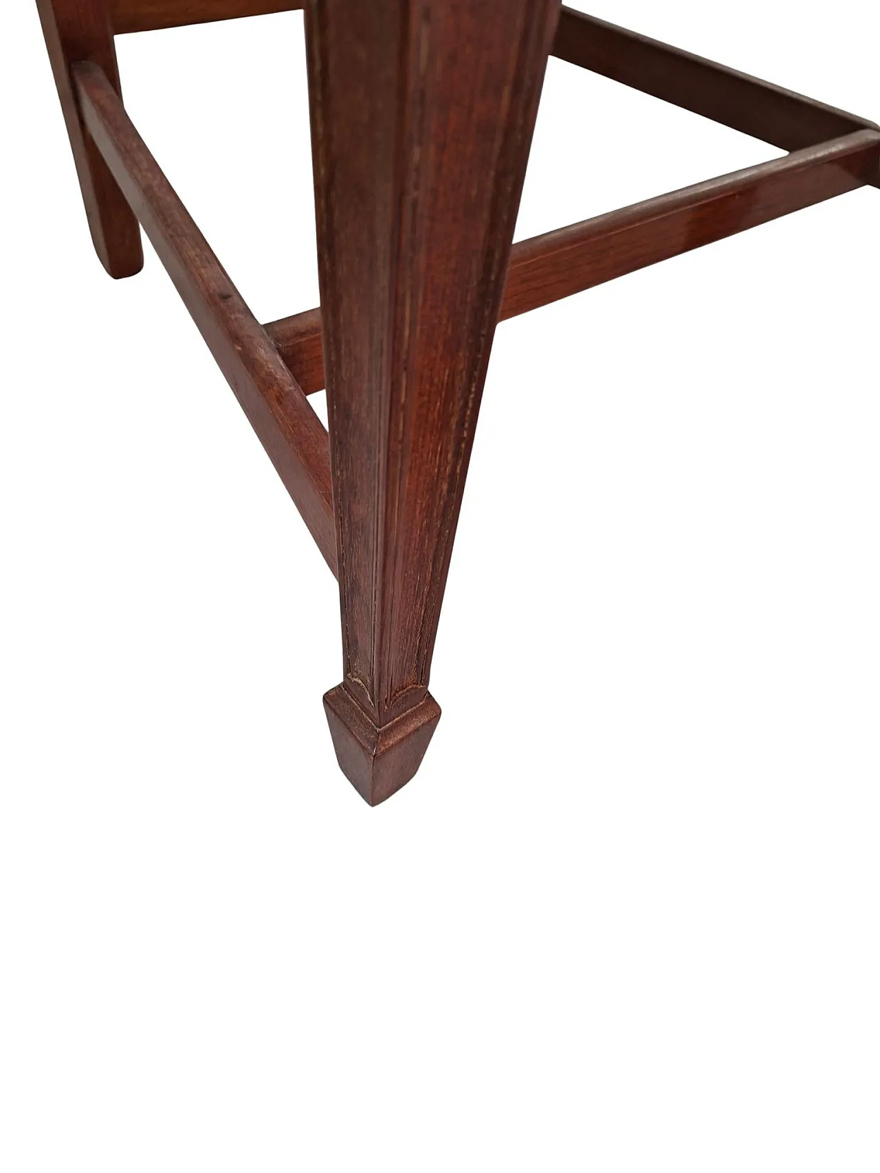 Table with 4 chairs in carved and inlaid cherry, 19th century 12