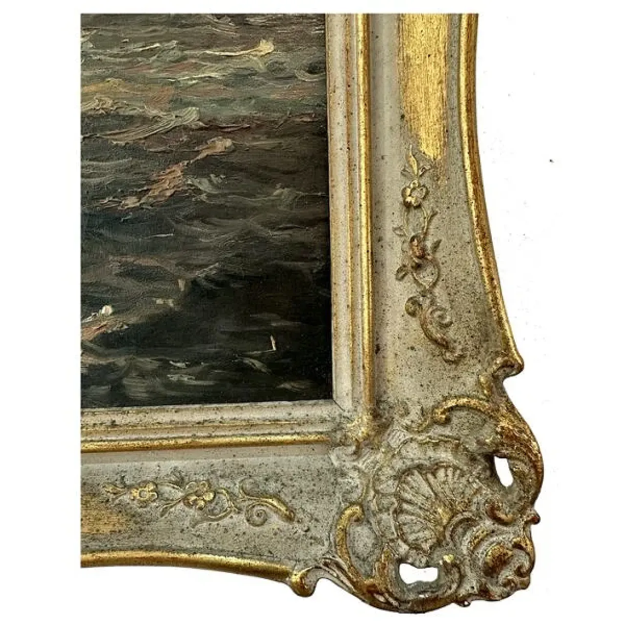 Navy with Sailing Ships in the Agitated Sea by A.Lahde, 19th century 6