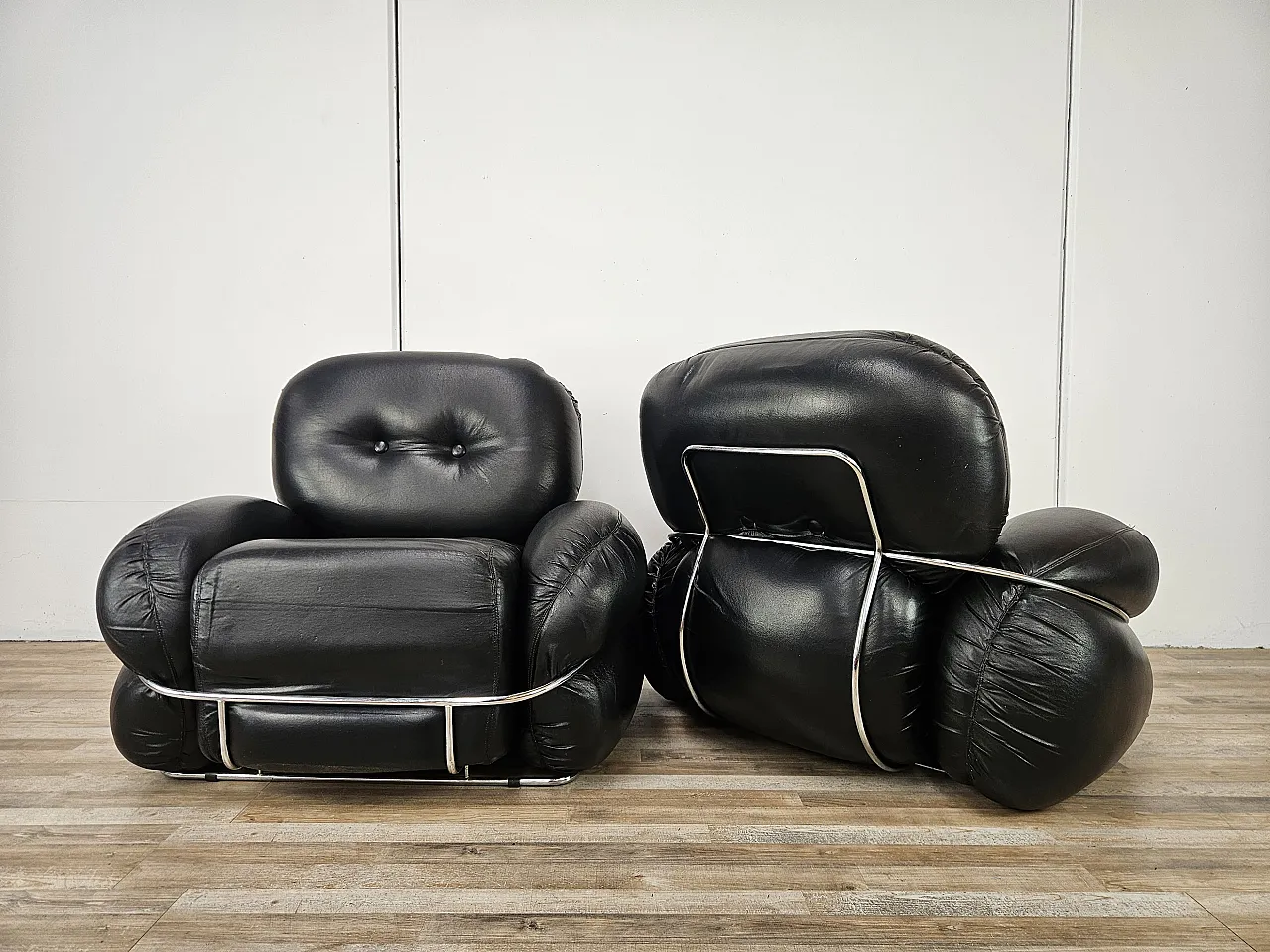 Okay armchairs by Adriano Piazzesi, 70s 2