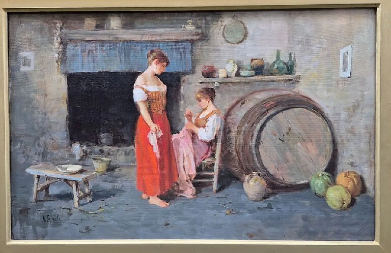 Girls in a Rural Environment by Vincenzo Caprile, 19th century 2