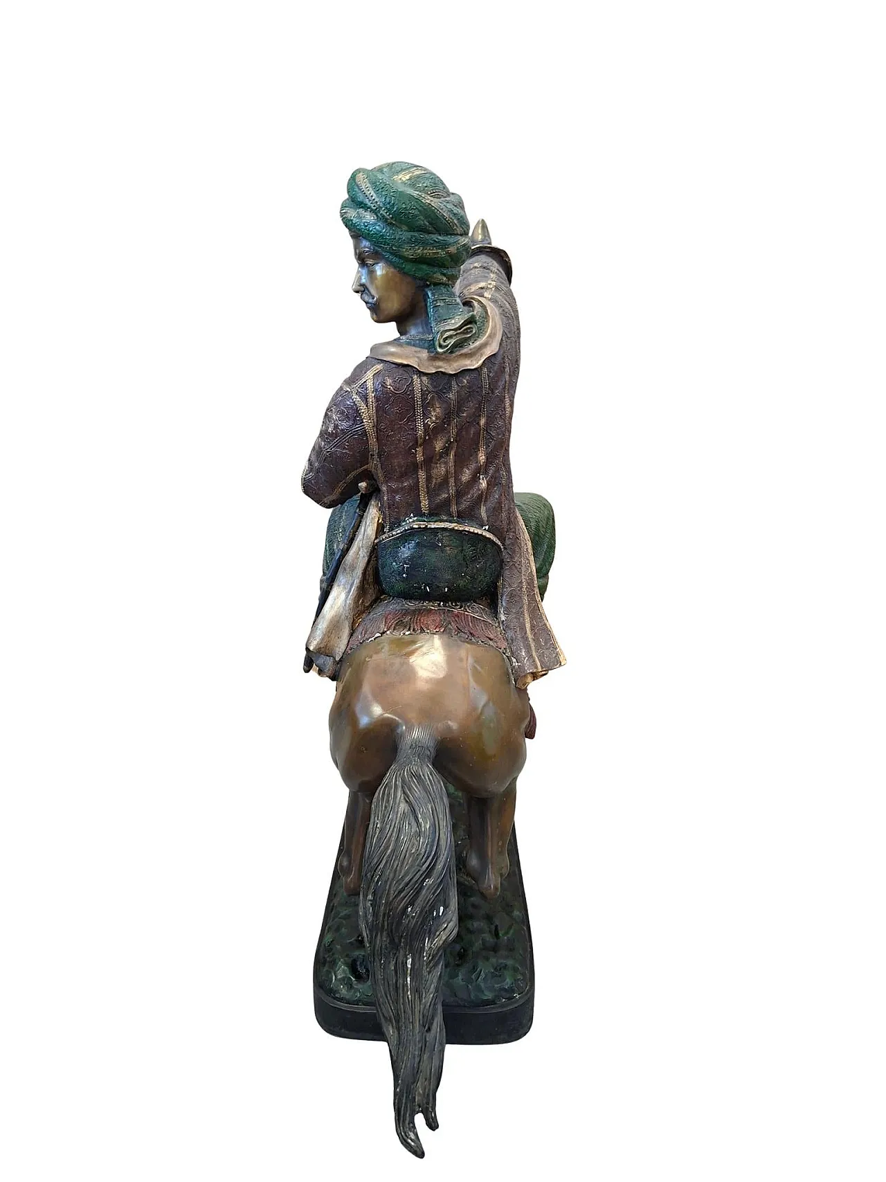 Oriental Knight on Horseback, bronze sculpture, 19th century 4