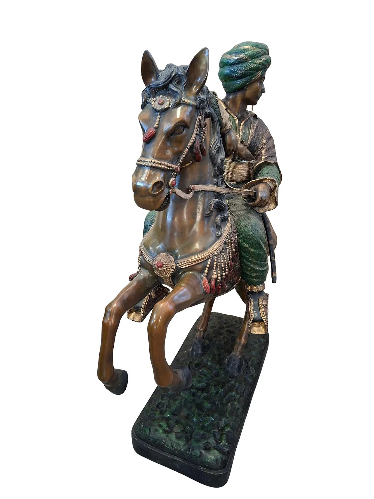 Oriental Knight on Horseback, bronze sculpture, 19th century 5