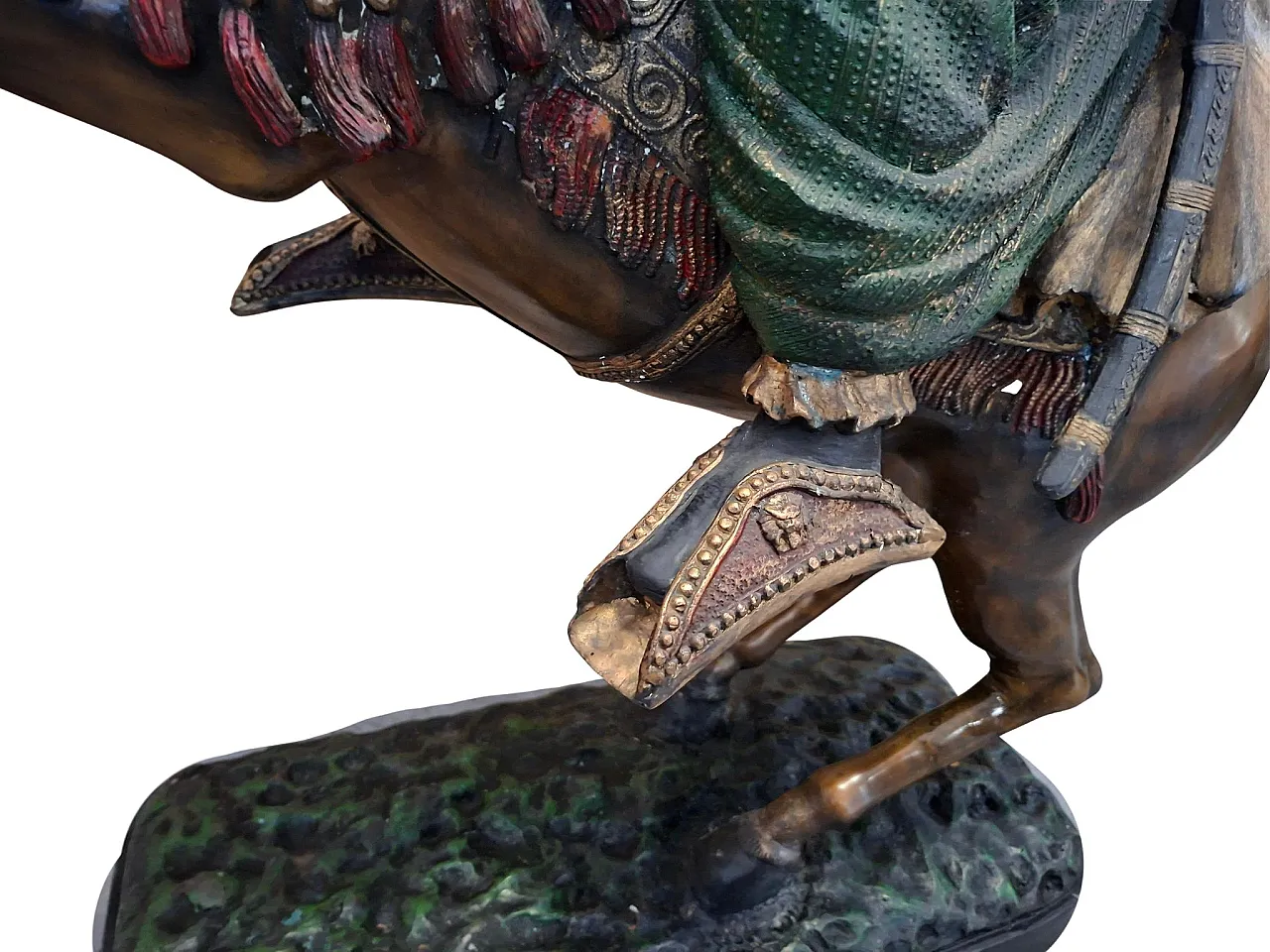 Oriental Knight on Horseback, bronze sculpture, 19th century 7