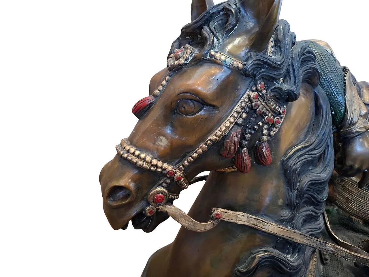 Oriental Knight on Horseback, bronze sculpture, 19th century 8