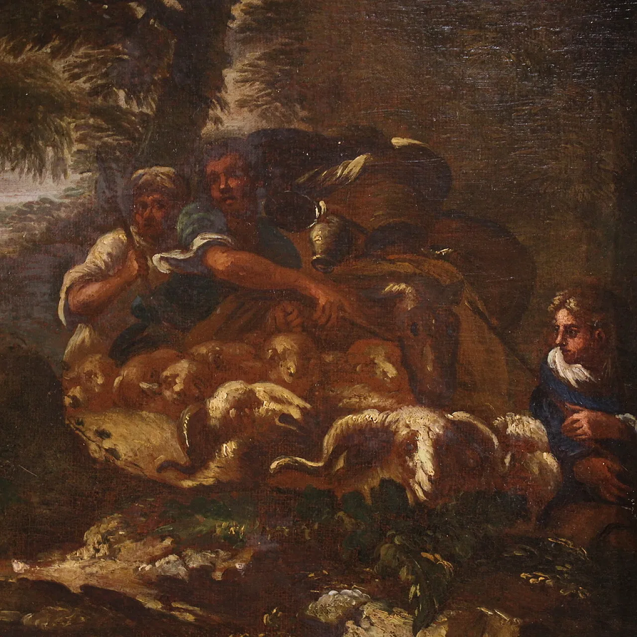 Italian painting landscape with pastoral scene, 18th century 3