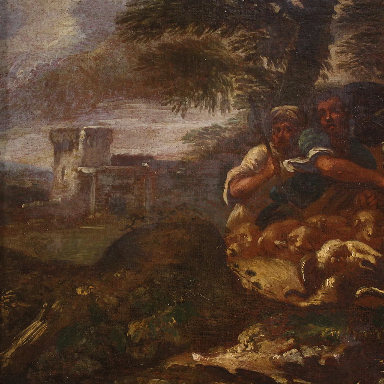 Italian painting landscape with pastoral scene, 18th century 4