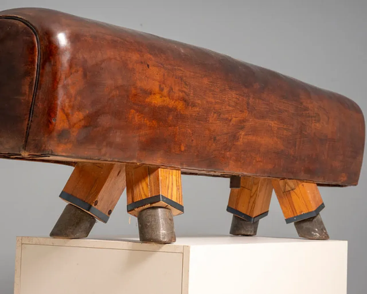 Leather gym bench Bauhaus style, 1920s 4