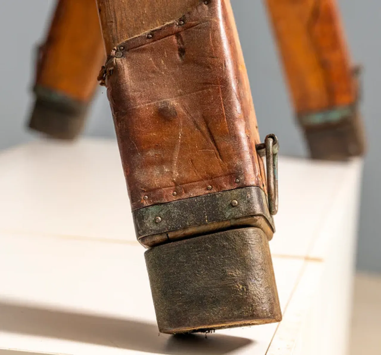 Leather gym bench Bauhaus style, 1920s 5