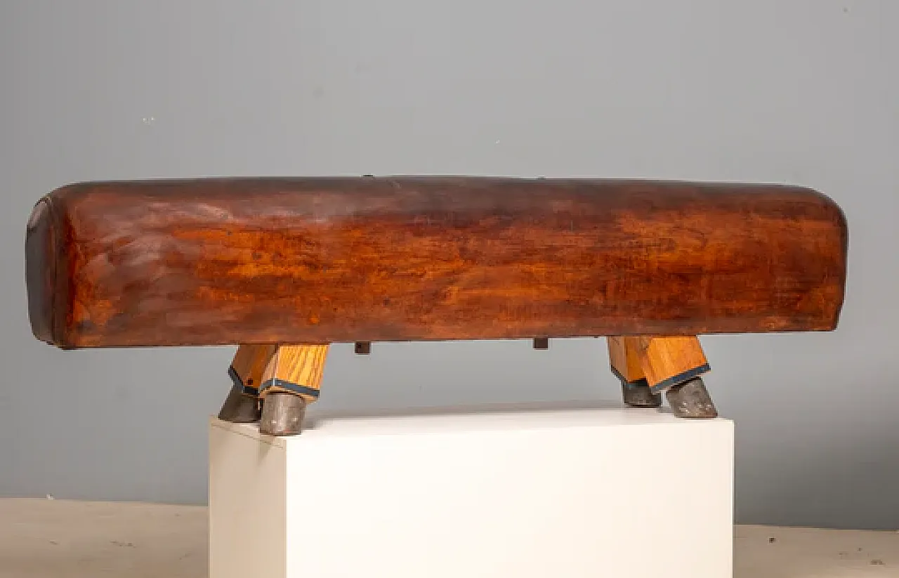 Leather gym bench Bauhaus style, 1920s 10
