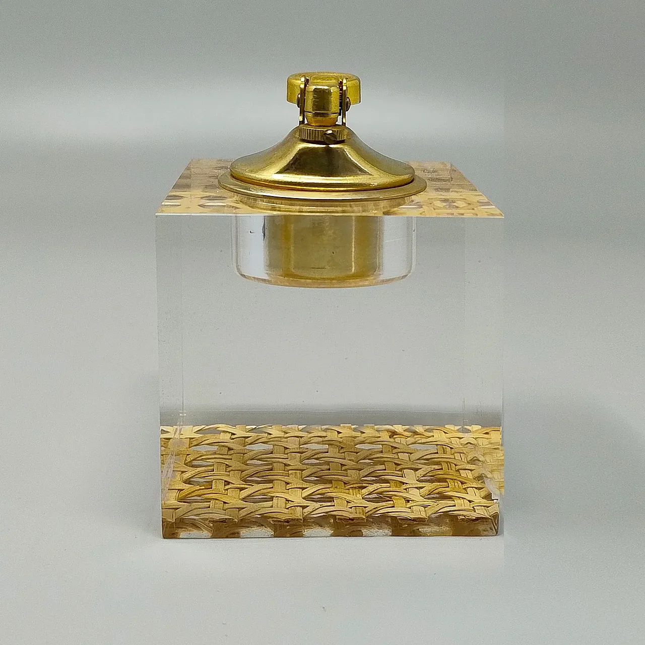 Table lighter in Vienna straw by Geolel, 1970s 3