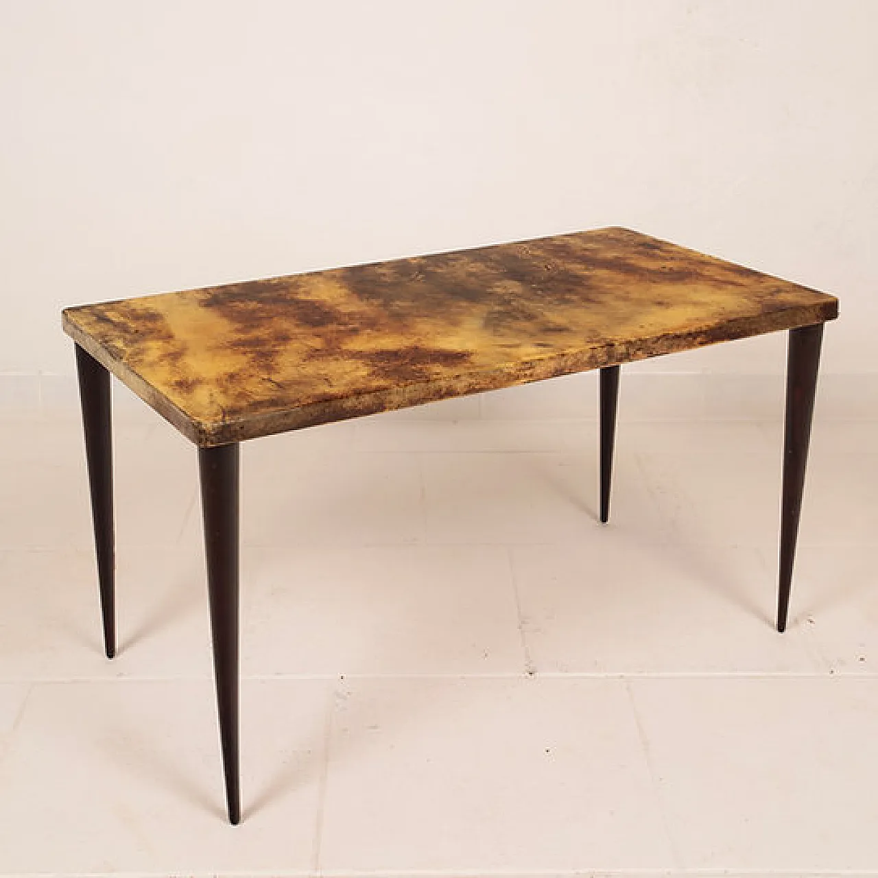 Parchment low coffee table mod. 825 by Aldo Tura, 1950s 11