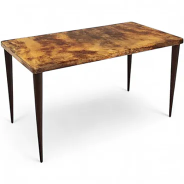 Parchment low coffee table mod. 825 by Aldo Tura, 1950s