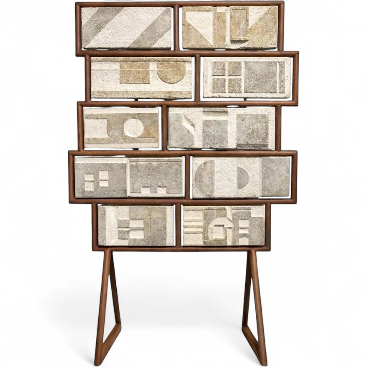 Giovanni Borgarello, carved modular stone sculpture, 1970s 8