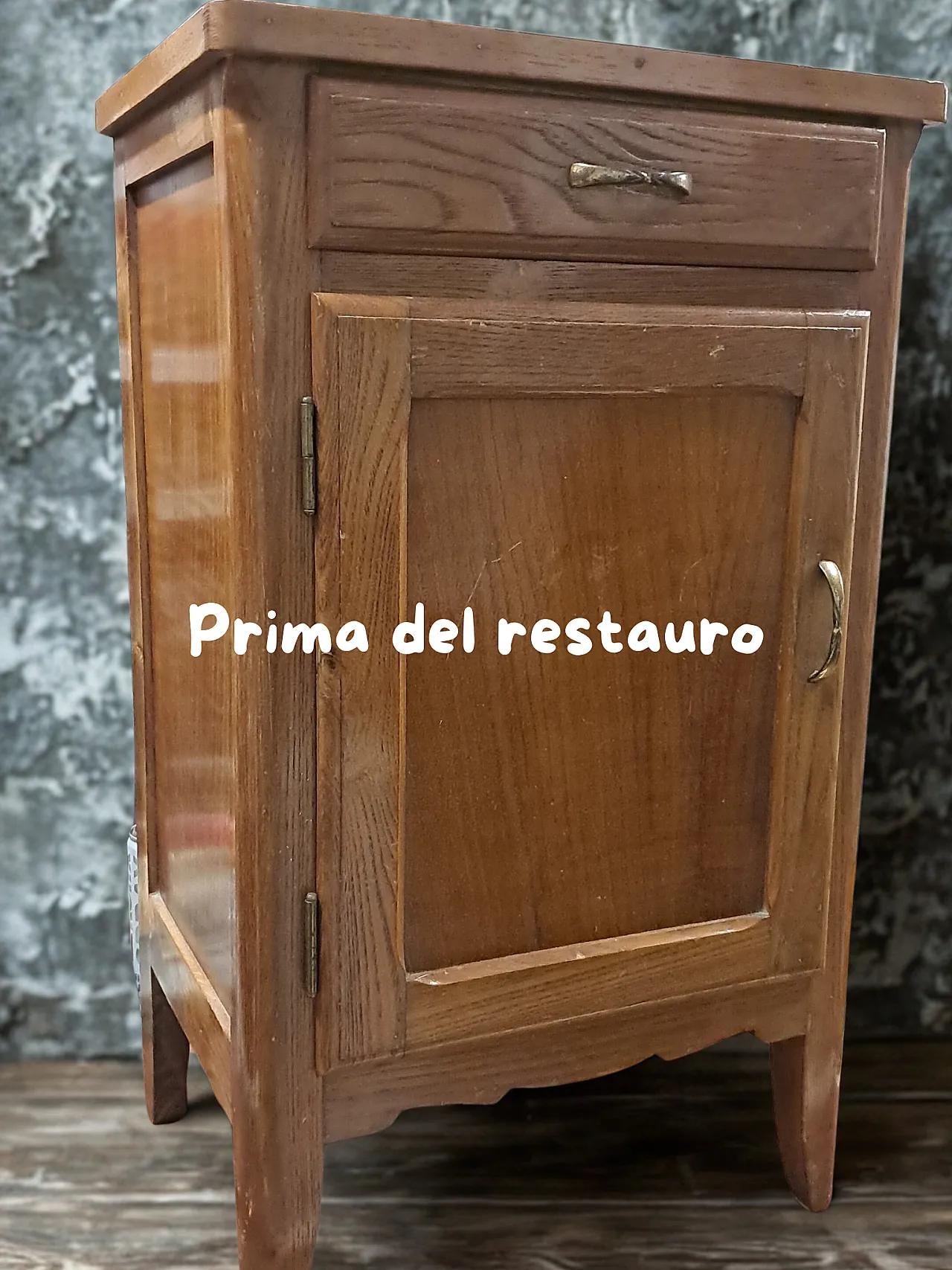 Pair of restored bedside tables leather handles, 1960s 6