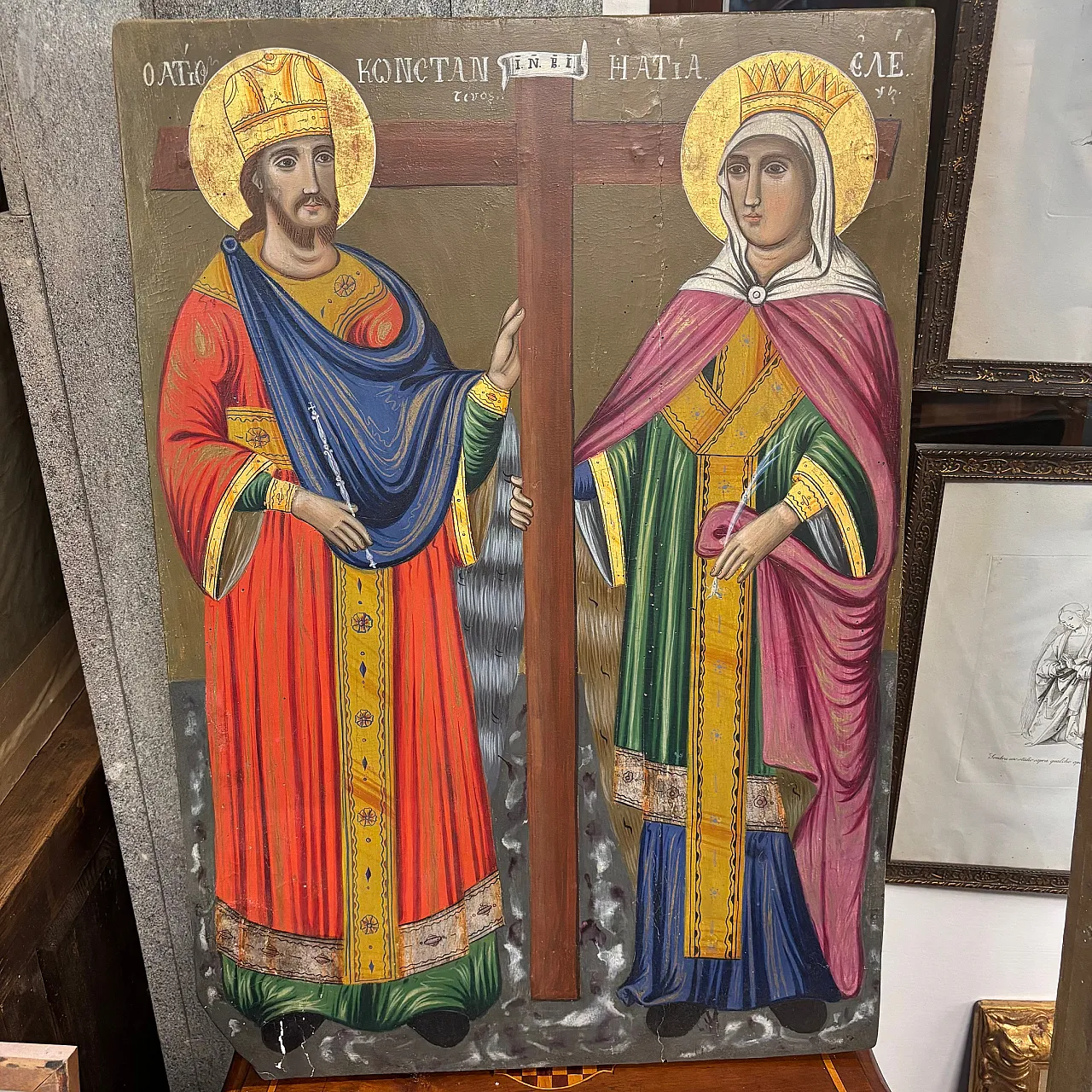 Icon, painted on panel, large Orthodox, 19th century 1