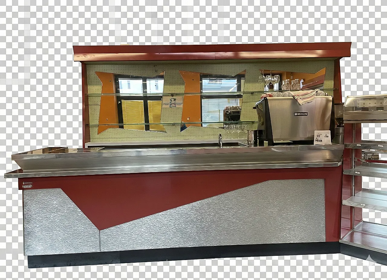 Imponente Bancone Bar Professionale Italiano 1956 - Design Industriale 2