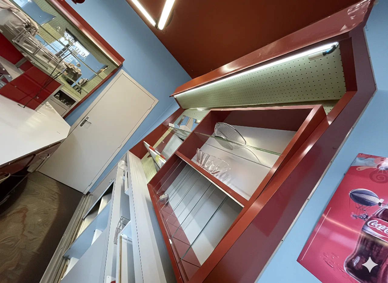 Imponente Bancone Bar Professionale Italiano 1956 - Design Industriale 3