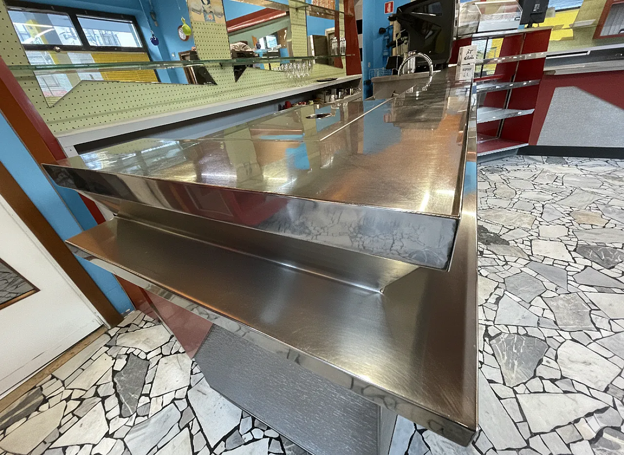 Imponente Bancone Bar Professionale Italiano 1956 - Design Industriale 4