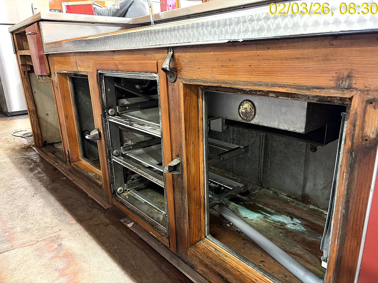 Imponente Bancone Bar Professionale Italiano 1956 - Design Industriale 7