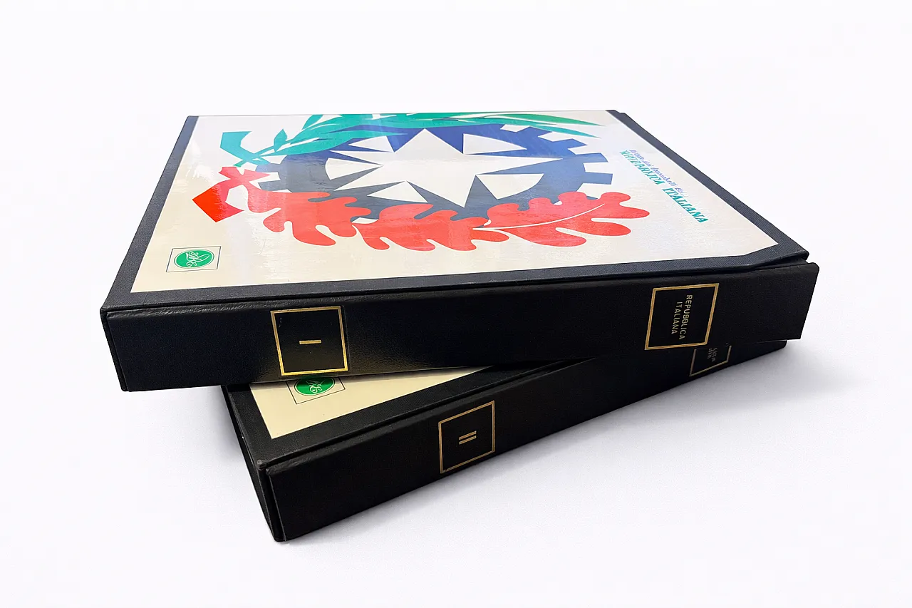 Coppia album Bolaffi Milord francobolli Repubblica Italiana, anni '70 4