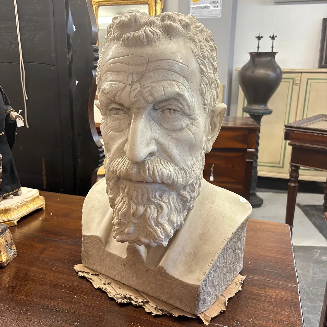 Carrara marble sculpture, signed Guido Galetti, 1948 1