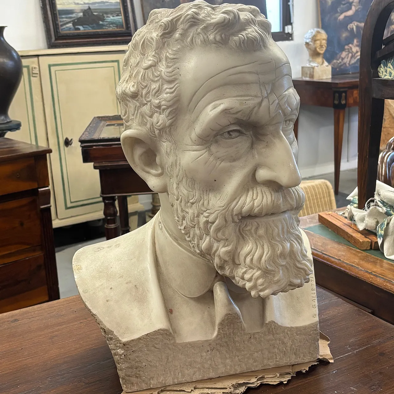 Carrara marble sculpture, signed Guido Galetti, 1948 10