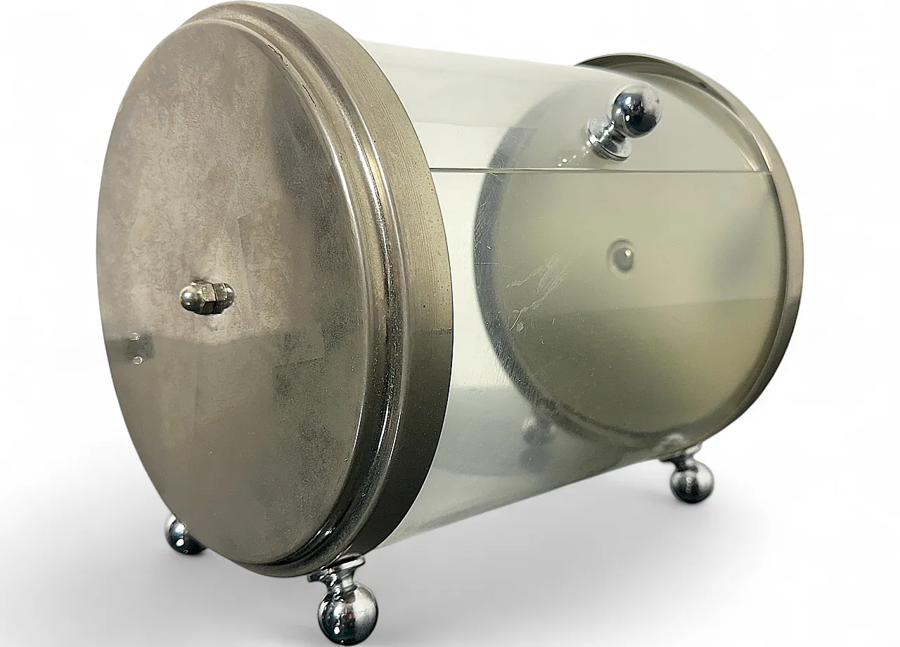 Transparent chromed biscuit holder, 1970s 7
