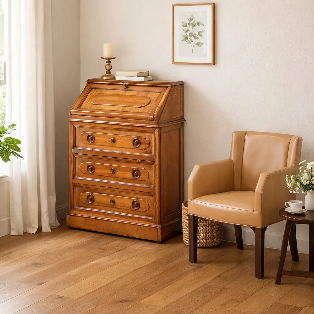 Mobile a ribalta in ciliegio, metà '800 2