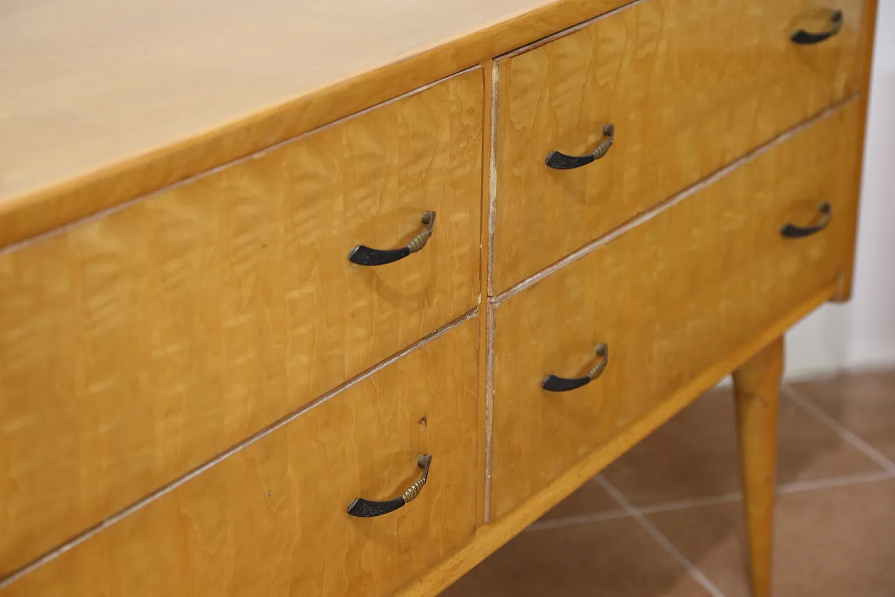 Birch bedroom bedside table and dresser by Mario Toresan, 70s 18