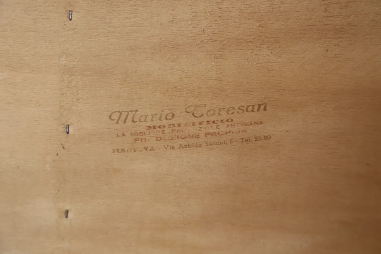 Birch bedroom bedside table and dresser by Mario Toresan, 70s 20