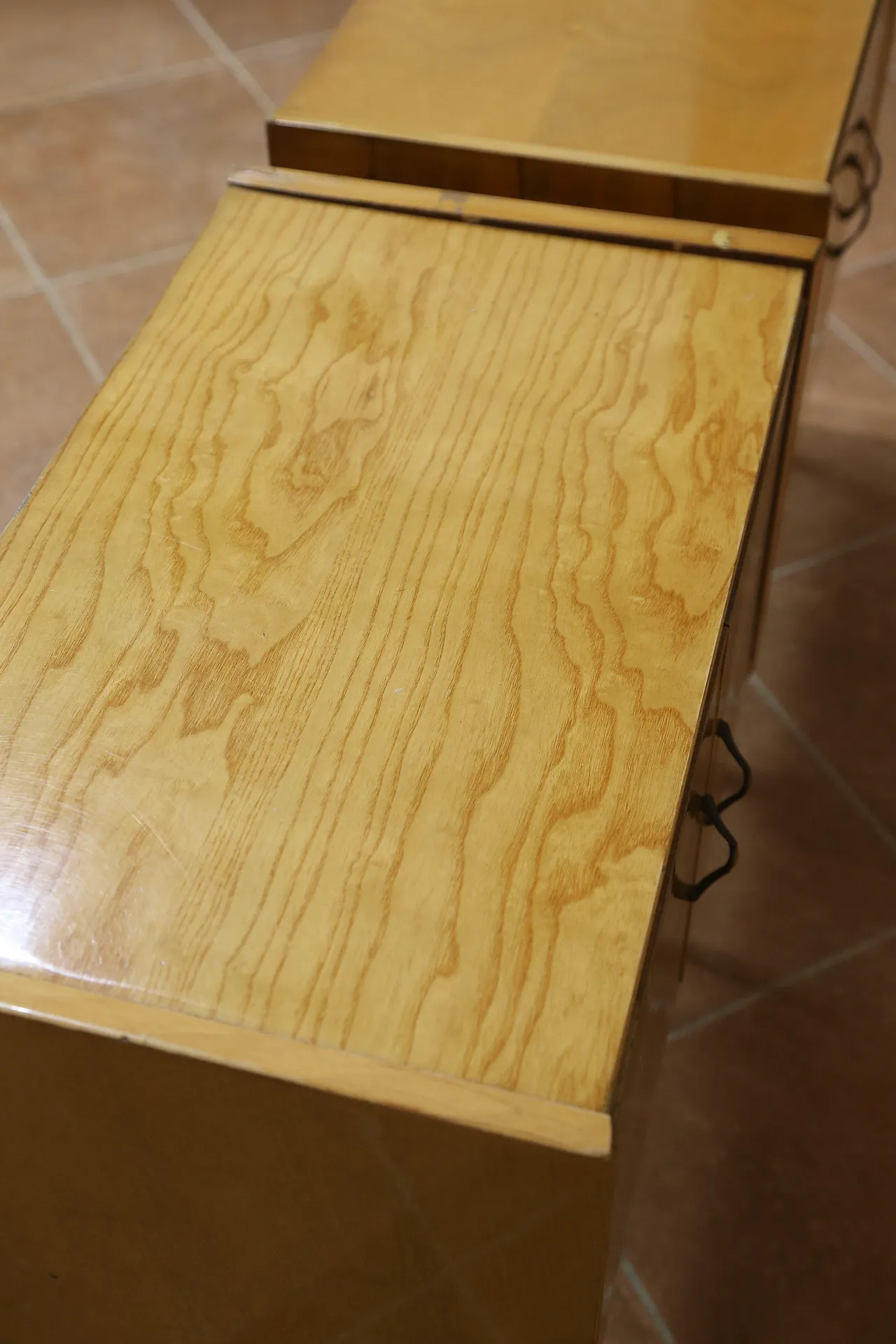 Birch bedroom bedside table and dresser by Mario Toresan, 70s 21