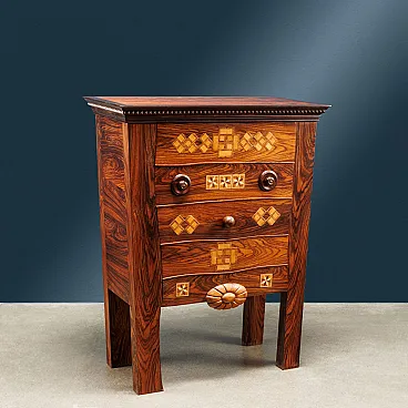 Stefano Bini, small drawer table designed by Enrico Baj, 1961