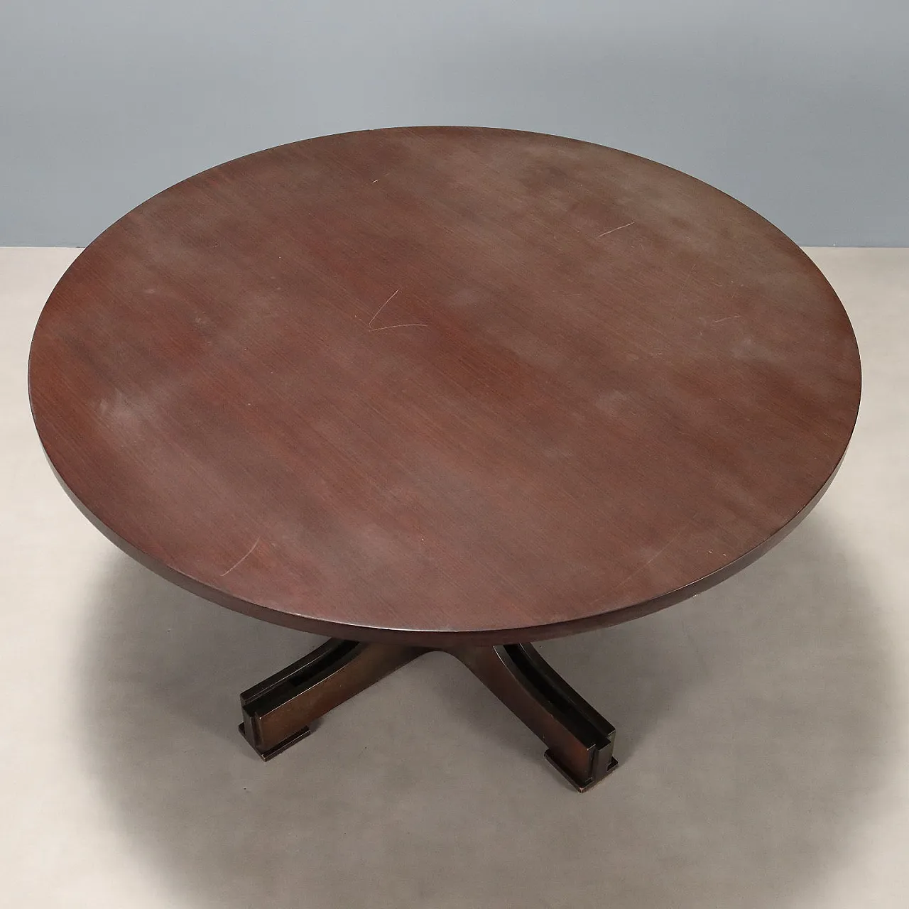 Tavolo da pranzo in legno impiallacciato esotico, '900 4