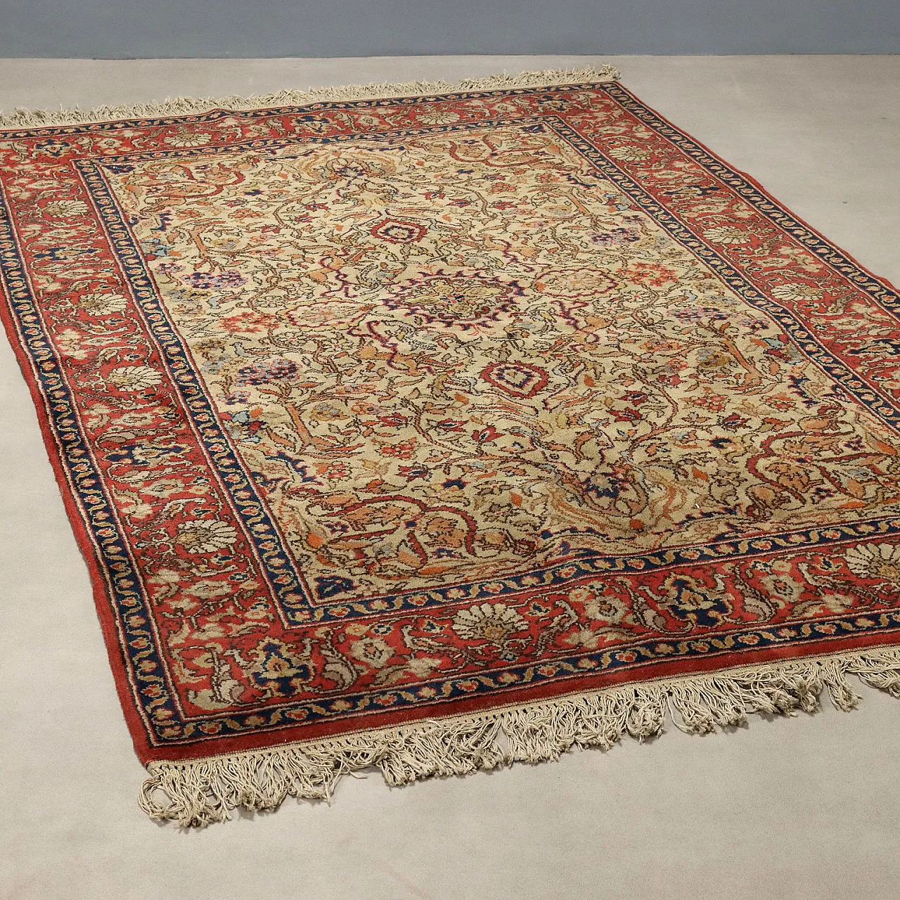 Tabriz carpet in cotton and wool, large knot, handmade, 20th century 1