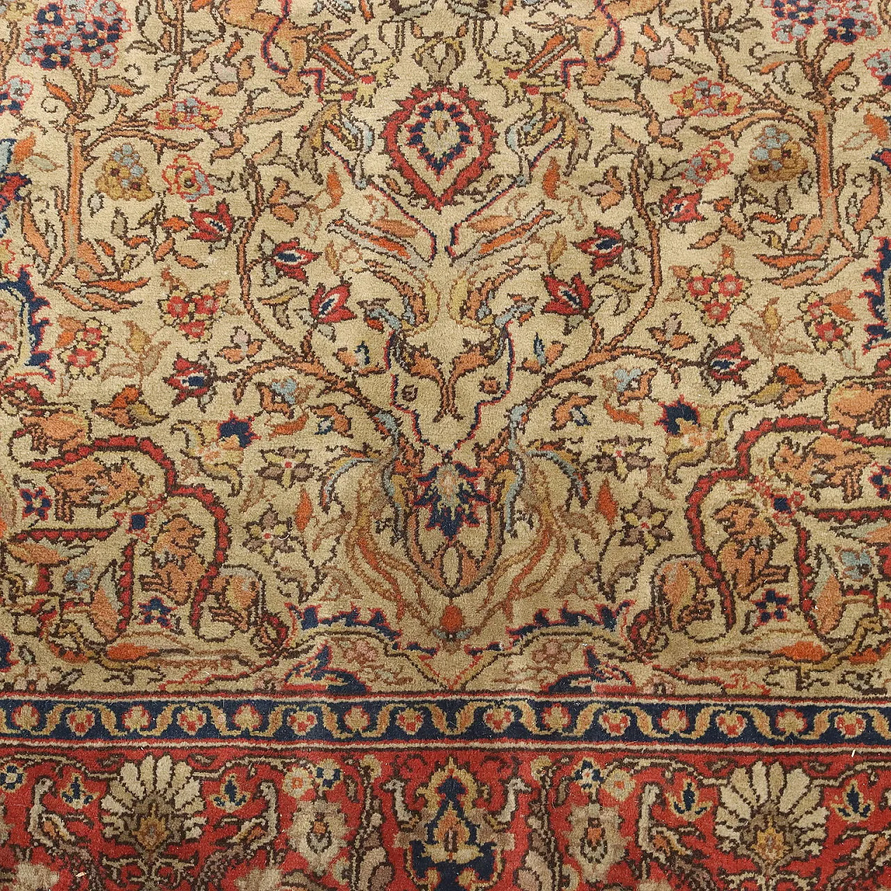 Tabriz carpet in cotton and wool, large knot, handmade, 20th century 5