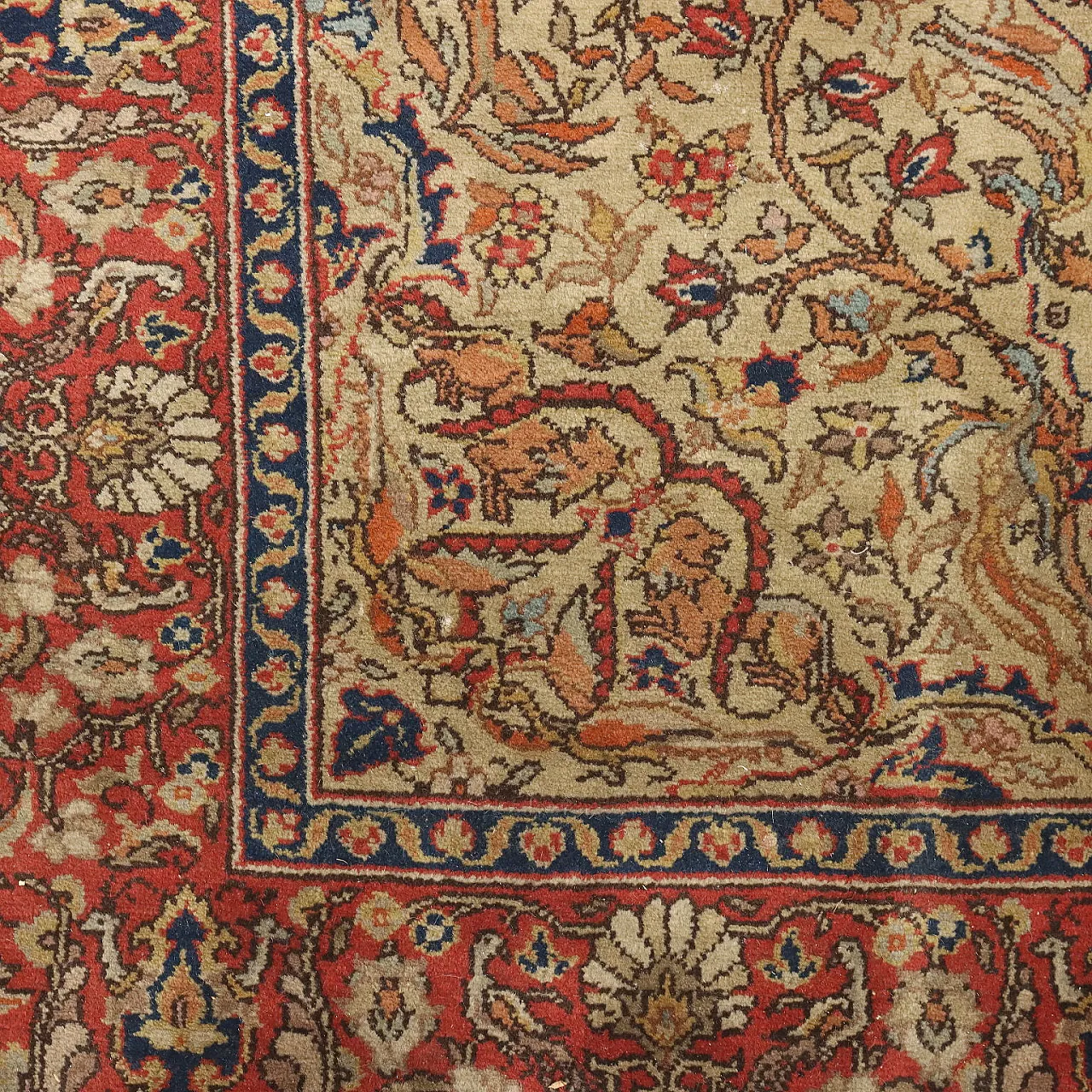 Tabriz carpet in cotton and wool, large knot, handmade, 20th century 6