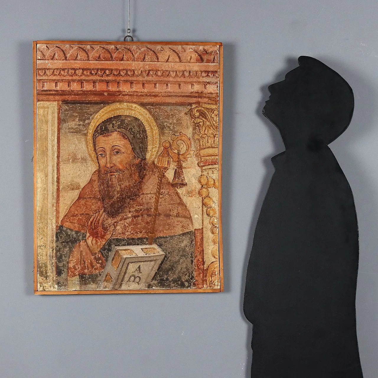 Strappo di finto affresco di Sant'Antonio Abate, '800 2