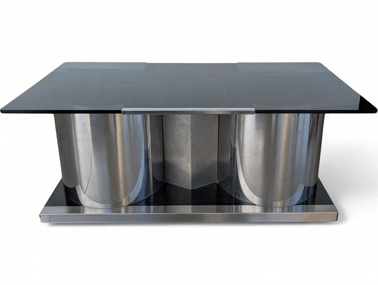 Francois Monnet style rotating glass coffee table, 1970 10