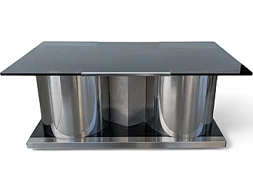 Francois Monnet style rotating glass coffee table, 1970