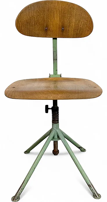 Green Industrial Workshop Chair, 1950s